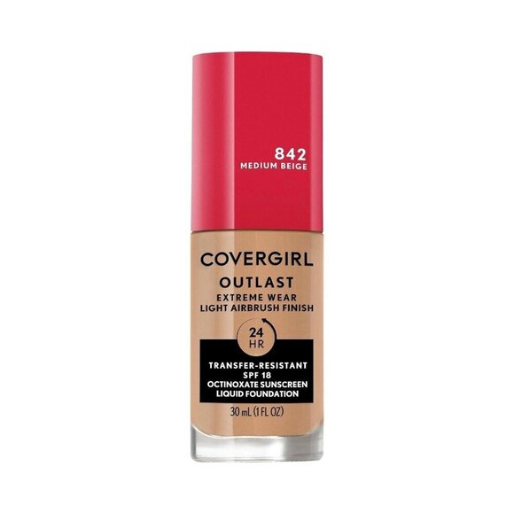 COVERGIRL Extreme Wear 3-in-1 Full Coverage Liquid Foundation 842 Medium Beige - Picture 1 of 6